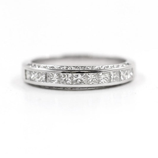 14K PRINCESS CUT DIAMOND CHANNEL BAND