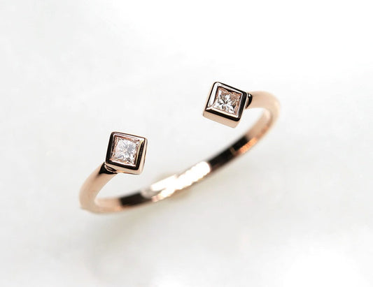 14K DIAMOND RHOMBUS OPEN BAND