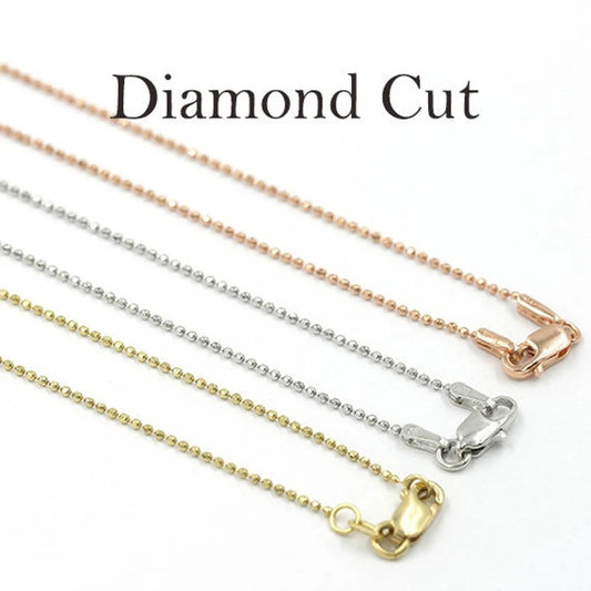 14K 1MM DIAMOND CUT BEADED CHAIN NECKLACE