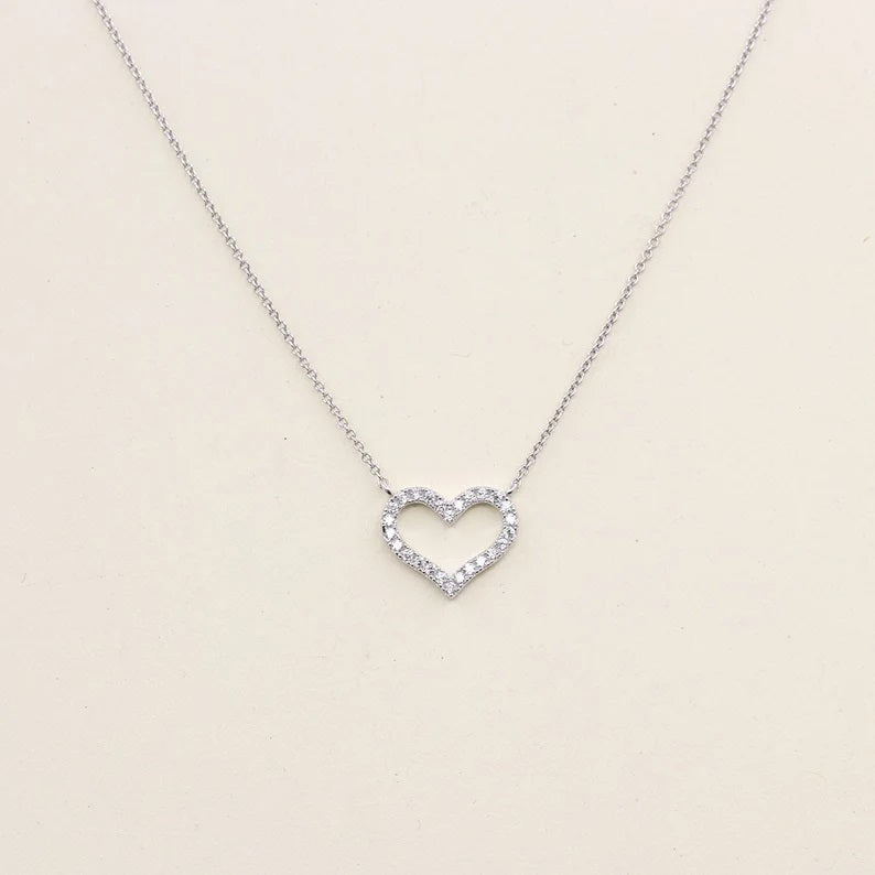 14K DIAMOND HEART NECKLACE