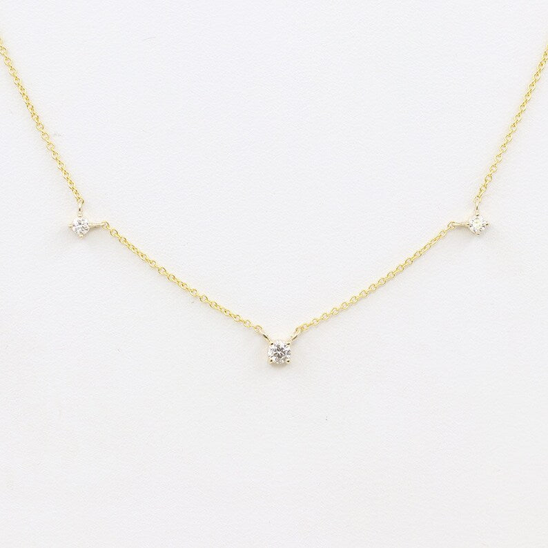 14K 3 DIAMOND BY THE YARD NECKLACE