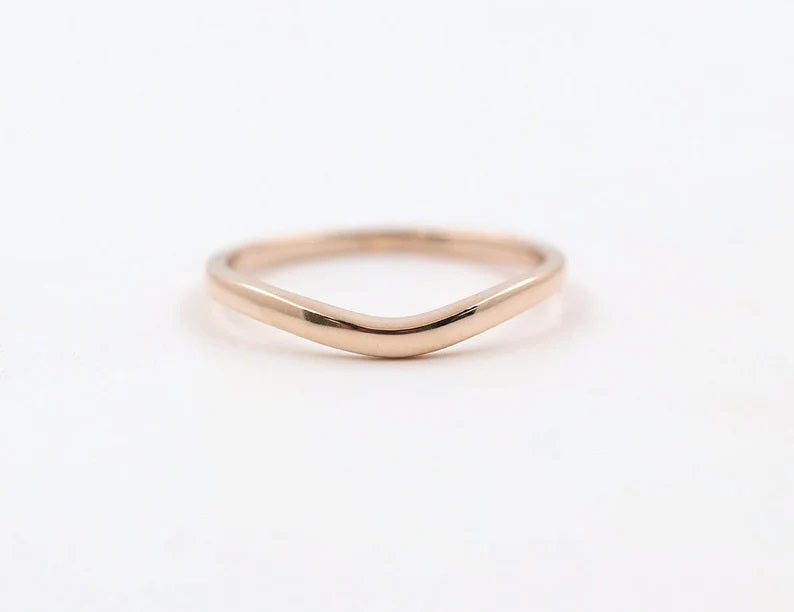 14K CURVED BAND