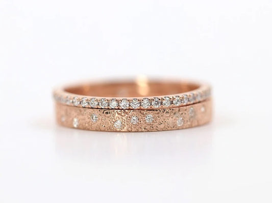 14K DIAMOND STARDUST 2 BAND SET