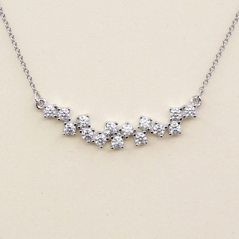 14K 0.45CT DIAMOND CLUSTER NECKLACE