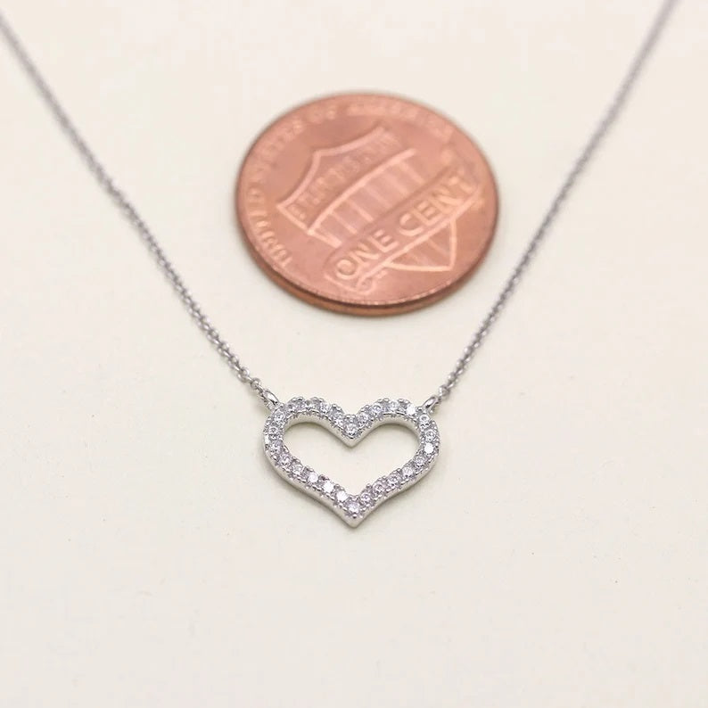 14K DIAMOND HEART NECKLACE