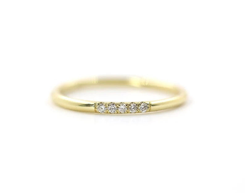 14K 1 DIAMOND 1.3MM BAND