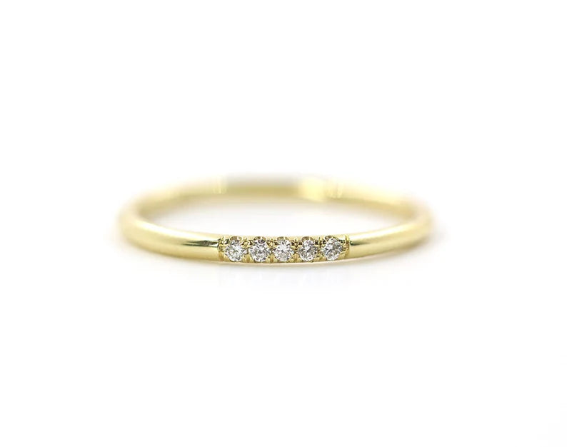 14K 5 DIAMOND 1.3MM BAND