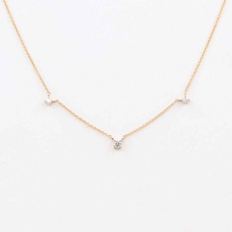 14K 3 DIAMOND BY THE YARD NECKLACE