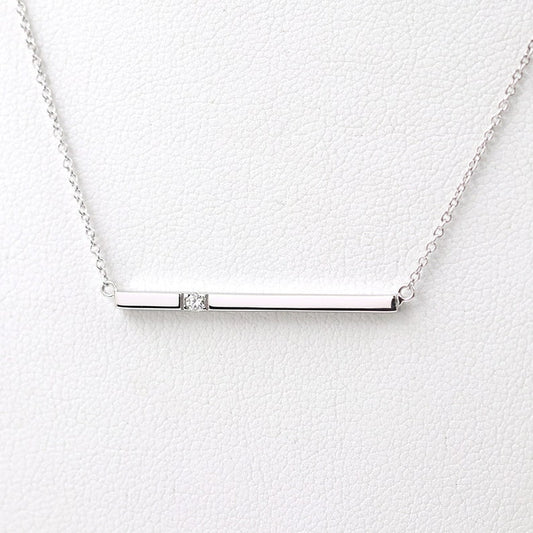 14K 1 DIAMOND BAR NECKLACE