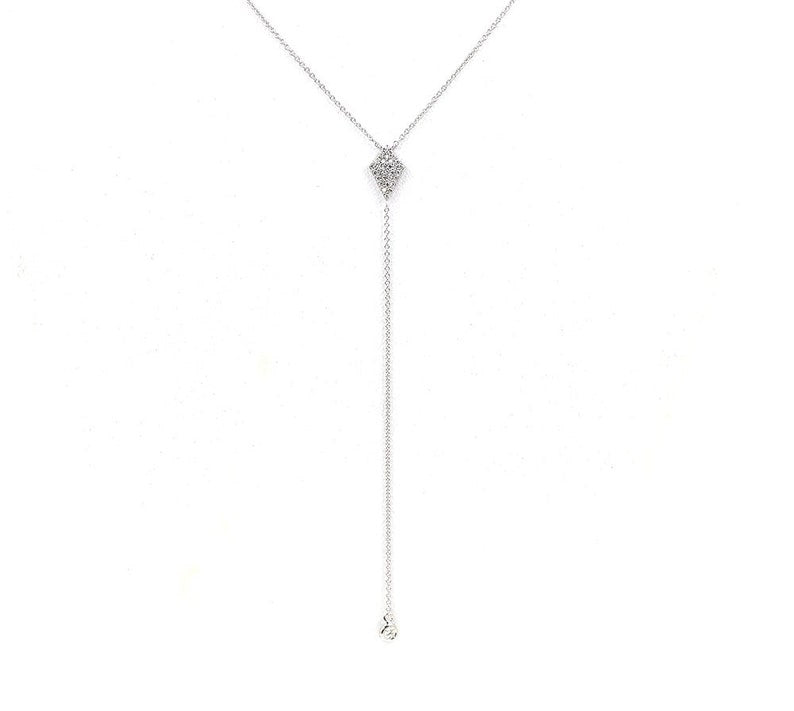 14K DIAMOND RHOMBUS LARIAT NECKLACE