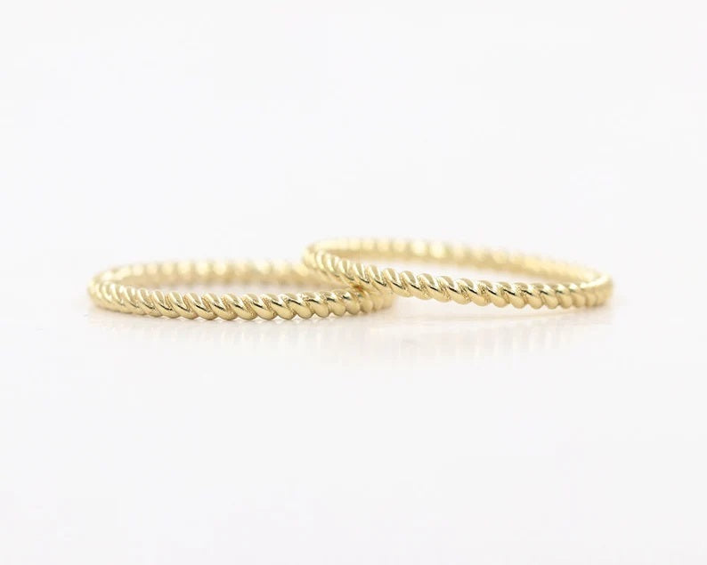 14K TWIST ROPE BAND