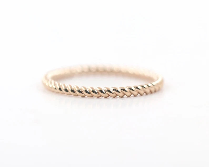 14K TWIST ROPE BAND