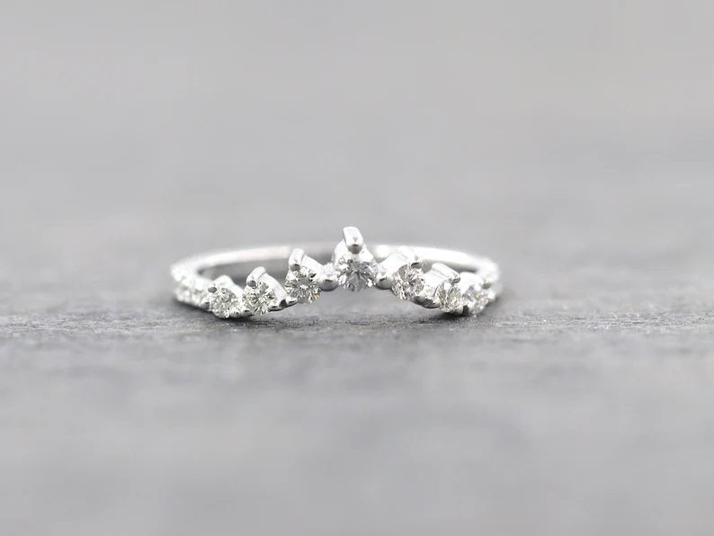 14K 0.25CT DIAMOND CROWN BAND