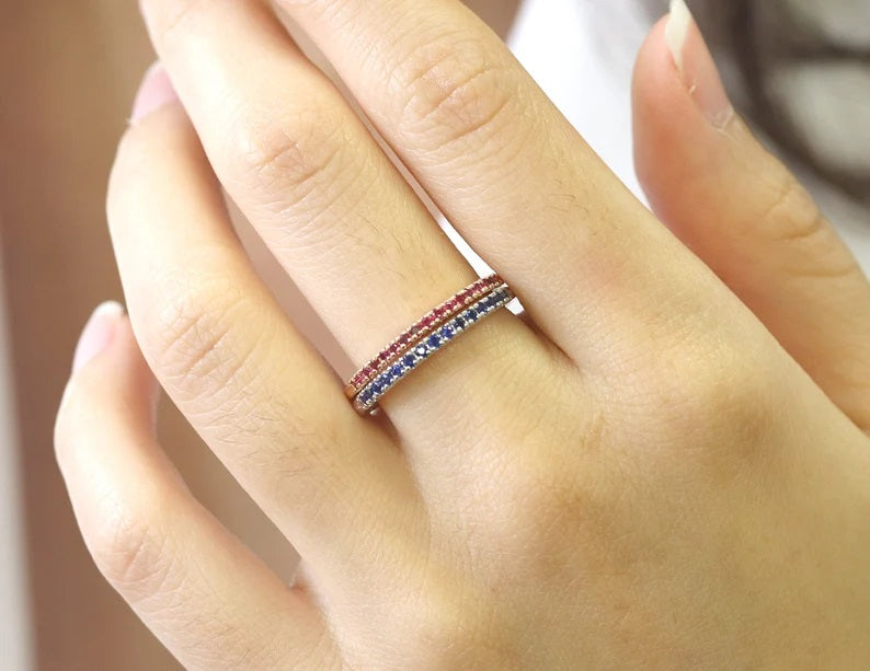 14K RUBY HALF ETERNITY BAND