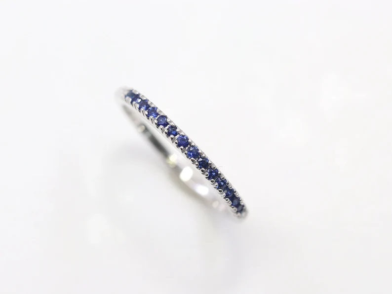 14K SAPPHIRE HALF ETERNITY BAND