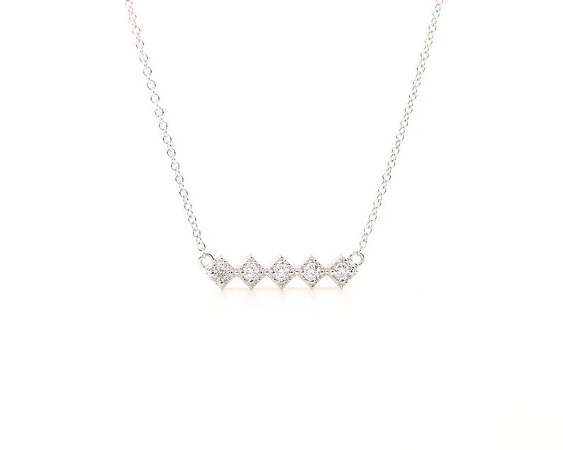 14K 5 DIAMOND RHOMBUS NECKLACE