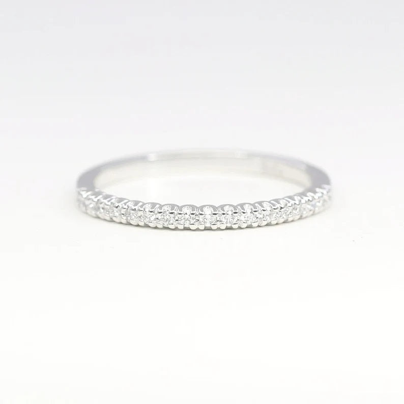 14K 0.17CT DIAMOND HALF ETERNITY 1.8MM BAND