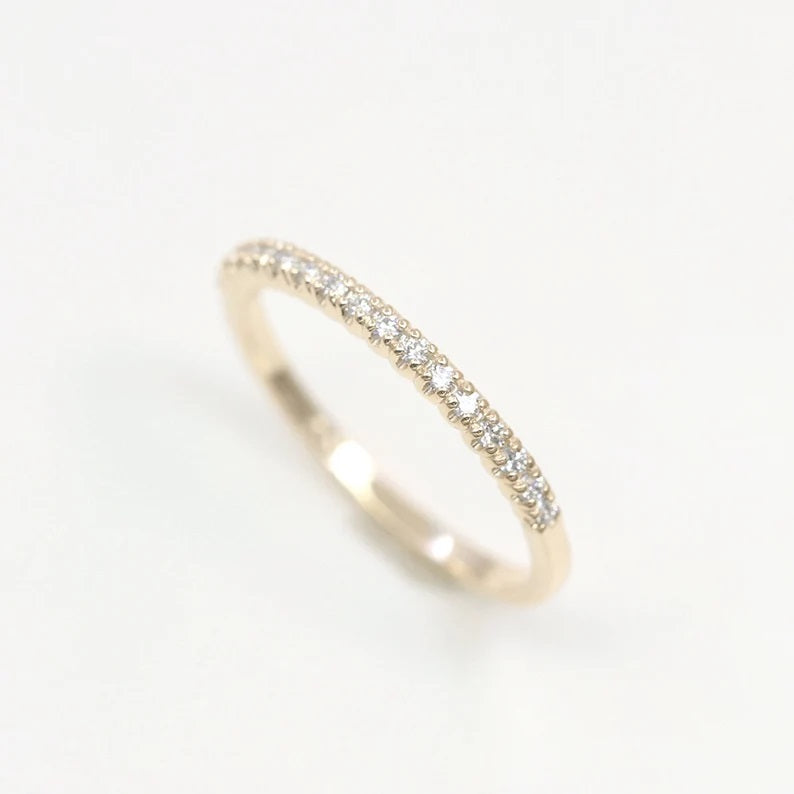 14K 0.17CT DIAMOND HALF ETERNITY 1.8MM BAND