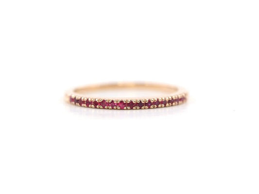 14K RUBY HALF ETERNITY BAND