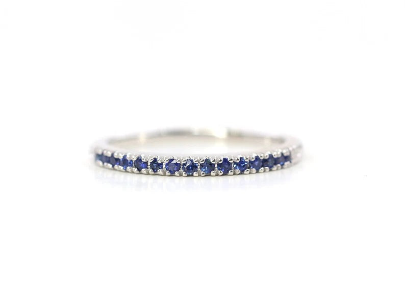 14K SAPPHIRE HALF ETERNITY BAND