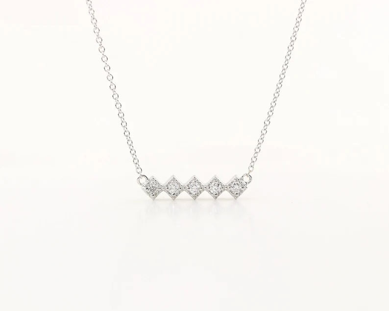 14K 5 DIAMOND RHOMBUS NECKLACE