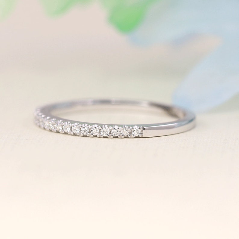 14K 0.12CT DIAMOND HALF ETERNITY 1.4MM BAND