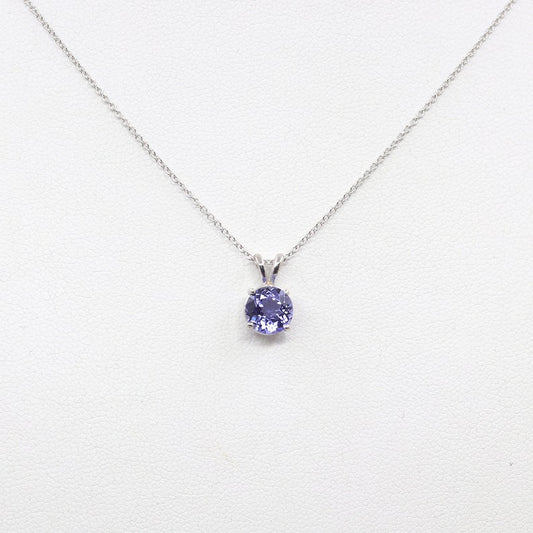 14K 1.3CT TANZANITE SOLITAIRE NECKLACE