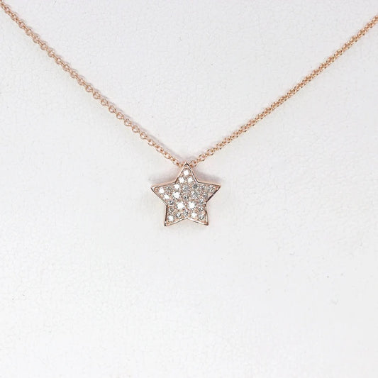 14K 0.22CT DIAMOND STAR NECKLACE