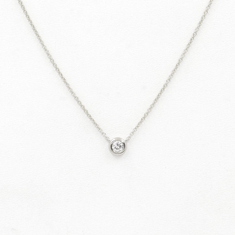 14K 0.10CT DIAMOND Bezel NECKLACE