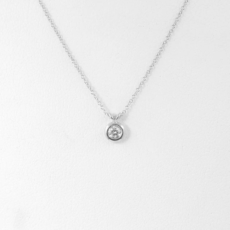 14K 0.10CT DIAMOND BEZEL SLIDING NECKLACE