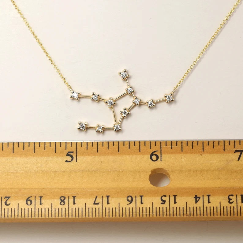 14K DIAMOND VIRGO ZODIAC SIGN NECKLACE