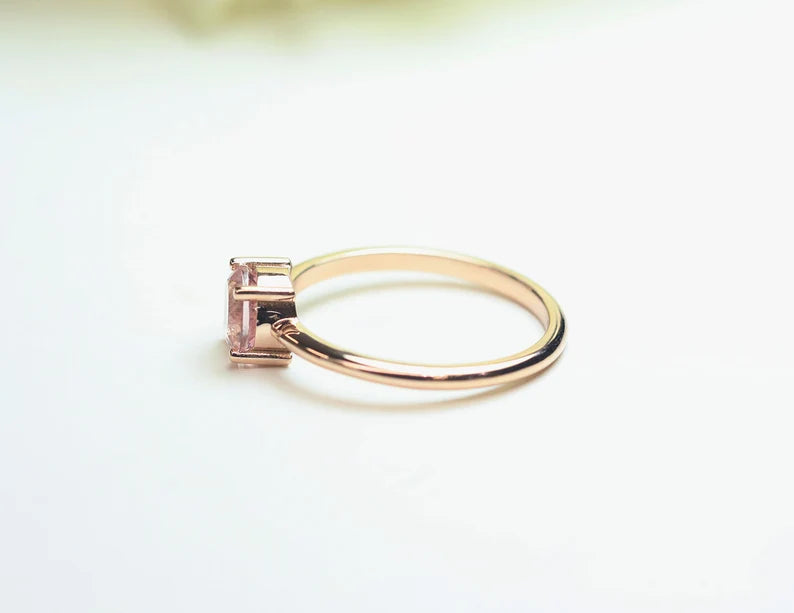 14K PINK MORGANITE SOLITAIRE RING