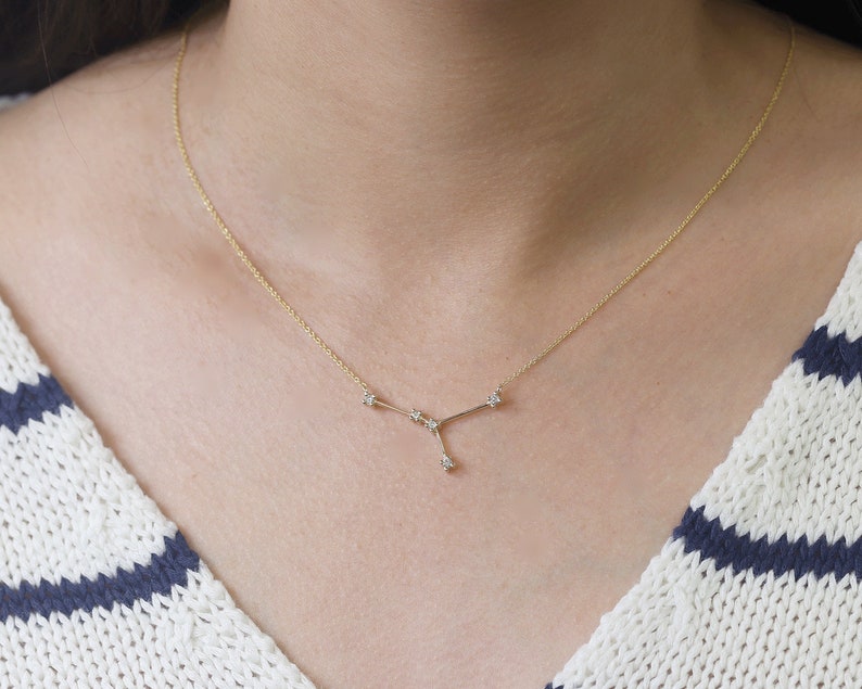 14K DIAMOND CANCER ZODIAC SIGN NECKLACE