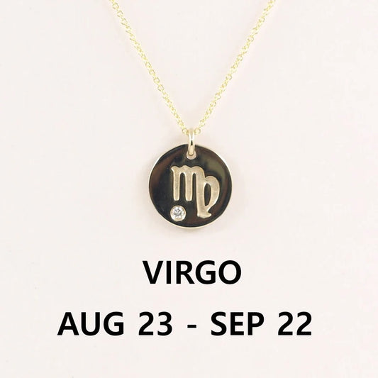 14K 1 DIAMOND VIRGO ZODIAC SIGN NECKLACE