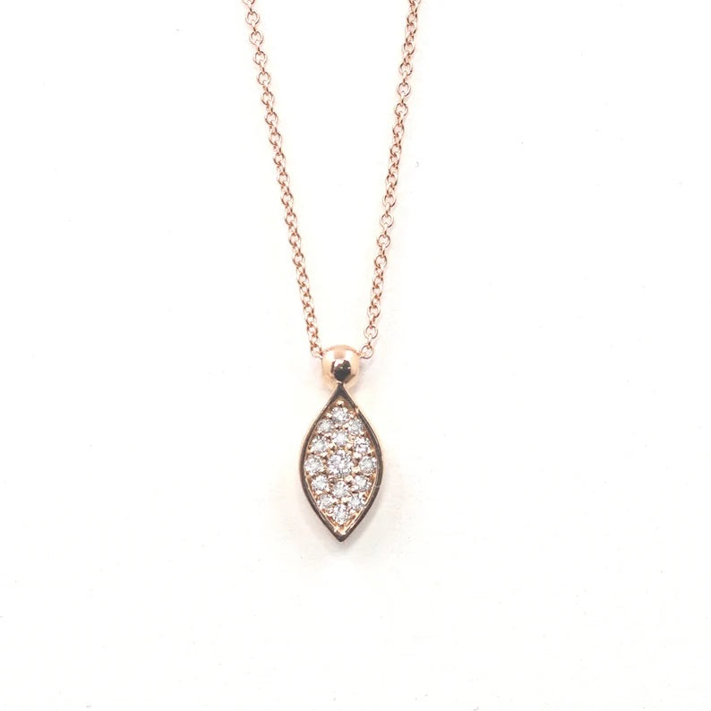 14K DIAMOND LEAF NECKLACE