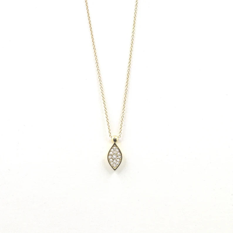 14K DIAMOND LEAF NECKLACE