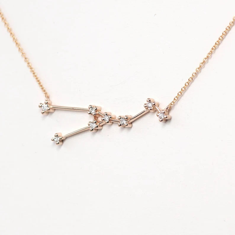 14K DIAMOND TAURUS ZODIAC SIGN NECKLACE