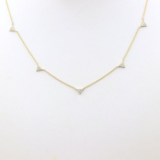 14K 5 DIAMOND TRIANGLE NECKLACE