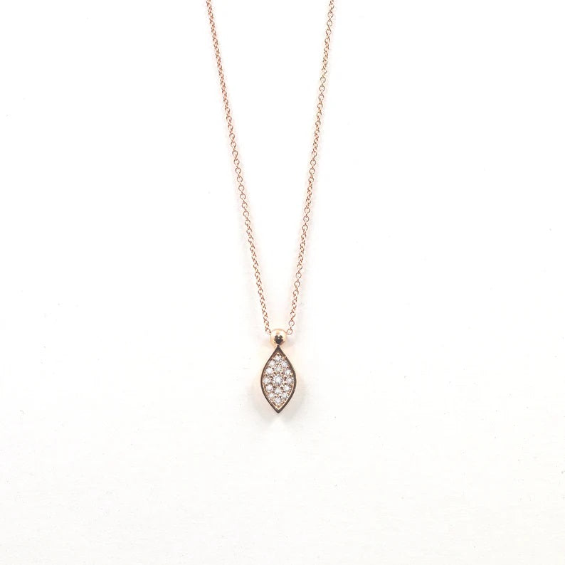 14K DIAMOND LEAF NECKLACE