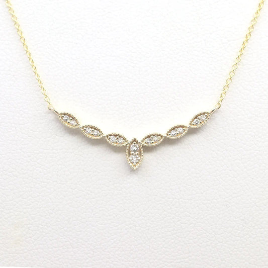 14K DIAMOND MARQUISE ART DECO NECKLACE