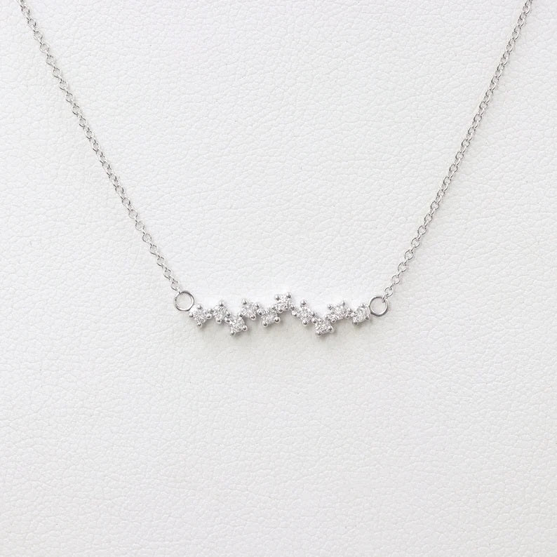 14K DIAMOND ZIGZAG NECKLACE