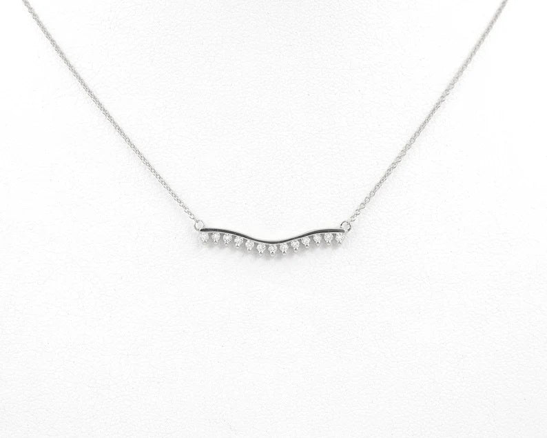 14K 0.23CT DIAMOND CHEVRON NECKLACE