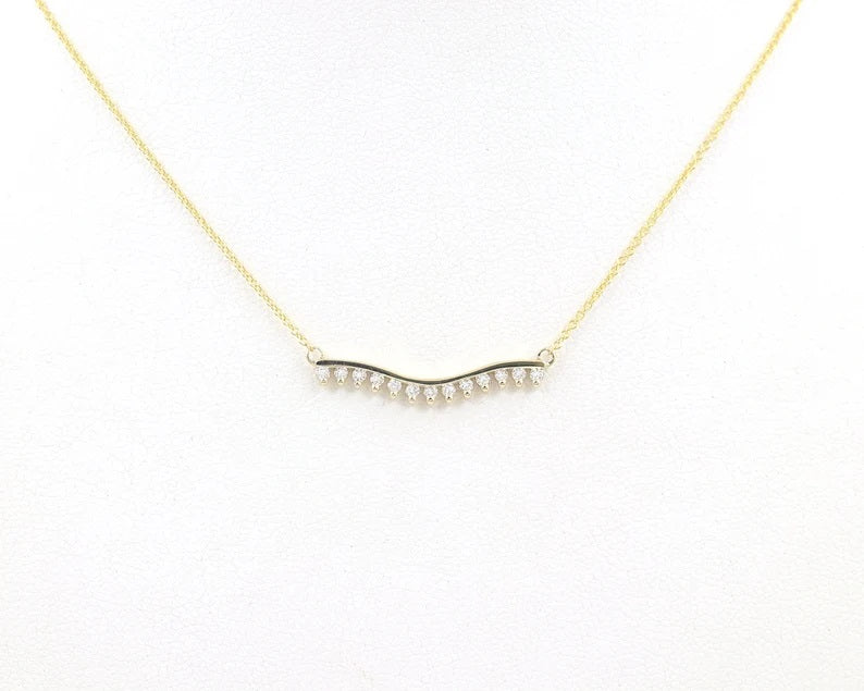 14K 0.23CT DIAMOND CHEVRON NECKLACE