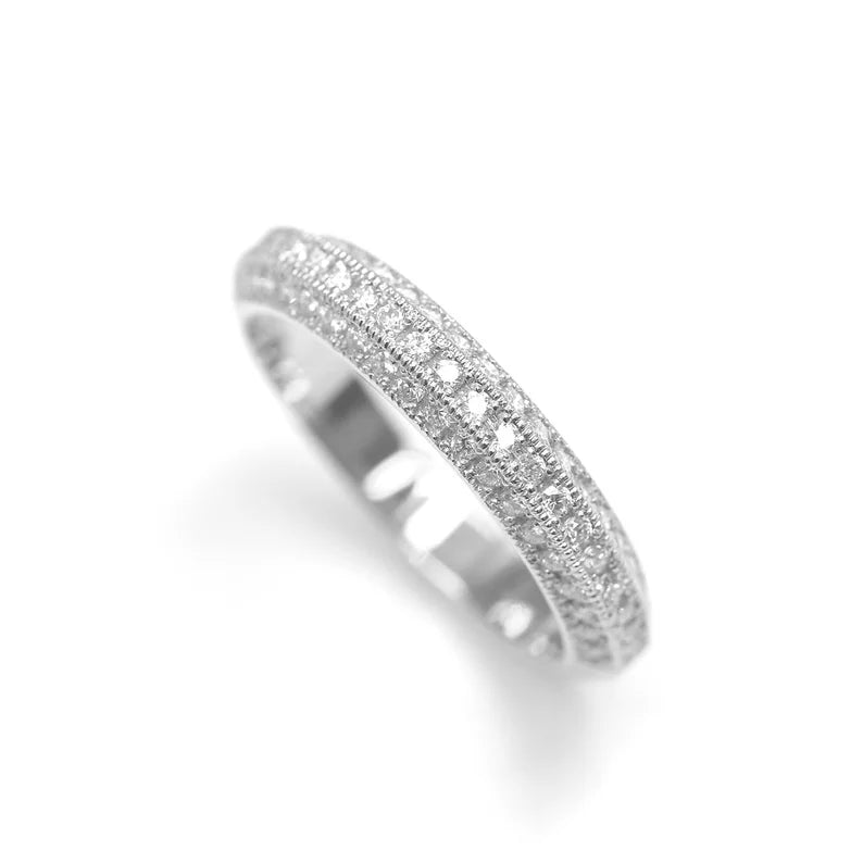 14K 0.48CT DIAMOND 3 ROW BAND