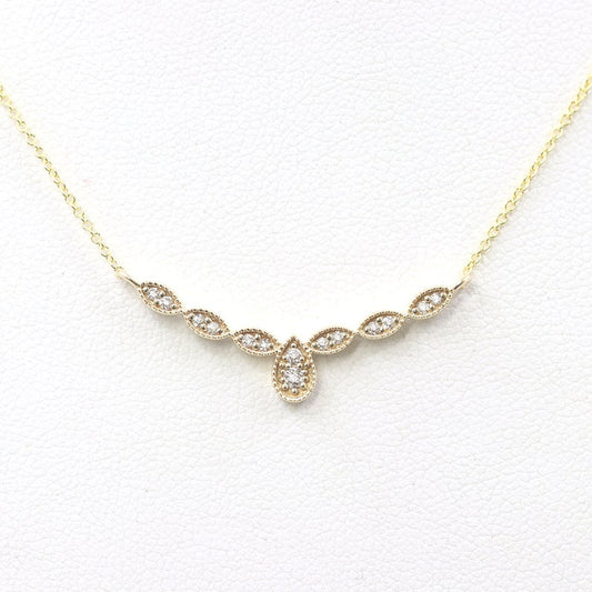 14K DIAMOND PEAR ART DECO NECKLACE