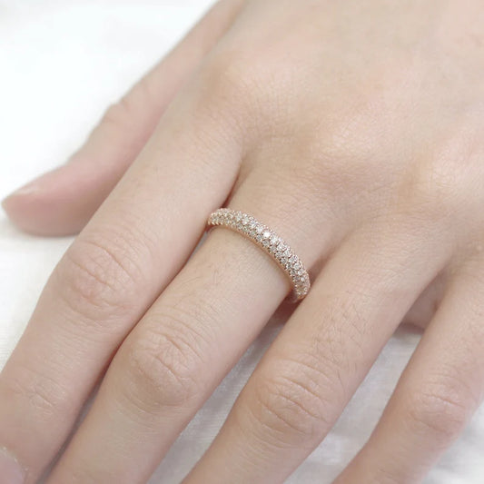 14K 0.45CT DIAMOND 3 ROW BAND