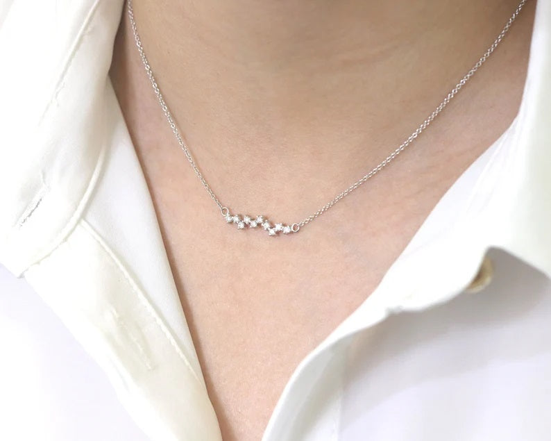 14K DIAMOND ZIGZAG NECKLACE