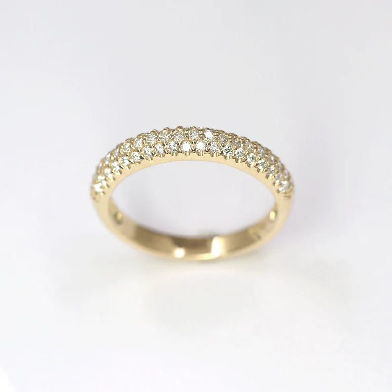 14K 0.45CT DIAMOND 3 ROW BAND