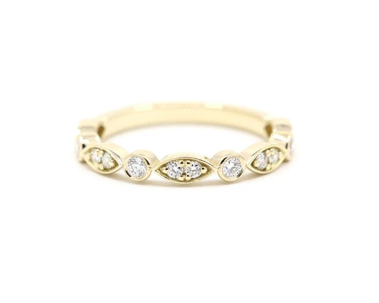 14K 0.32CT DIAMOND ART DECO BAND