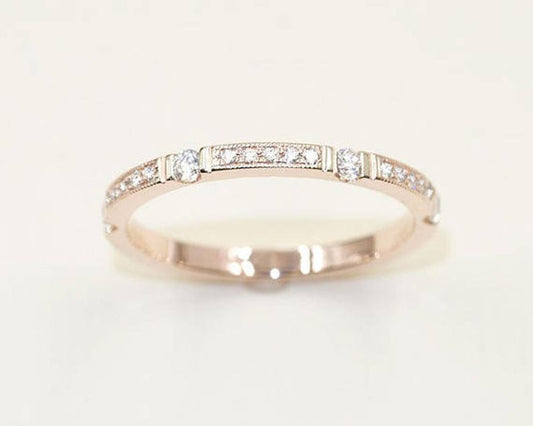 14K 0.25CT DIAMOND MINI BAR ART DECO BAND